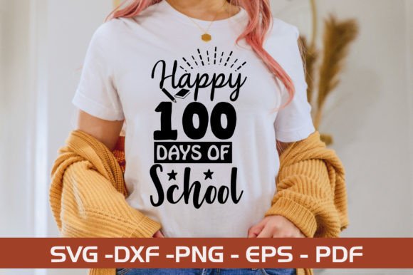Happy 100 Days of School SVG Bundle: A Versatile Graphic Design Asset for Crafts and Branding