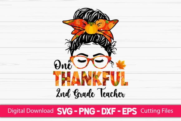One Thankful 2nd Grade Teacher: A Versatile Graphic Design Asset for Creative Publishers