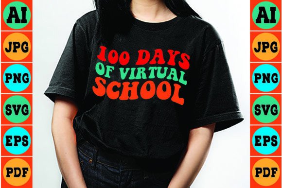 Retro 100 Days of Virtual School SVG – A Design Asset for Creative Crafts and Branding