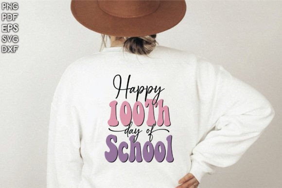Retro Happy 100th Day of School SVG: A Versatile Graphic Design Asset for Crafts and Content Creators