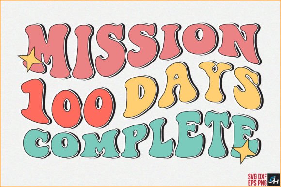 Retro Mission 100 Days Complete: A Versatile Graphic Design Asset for Content Creators