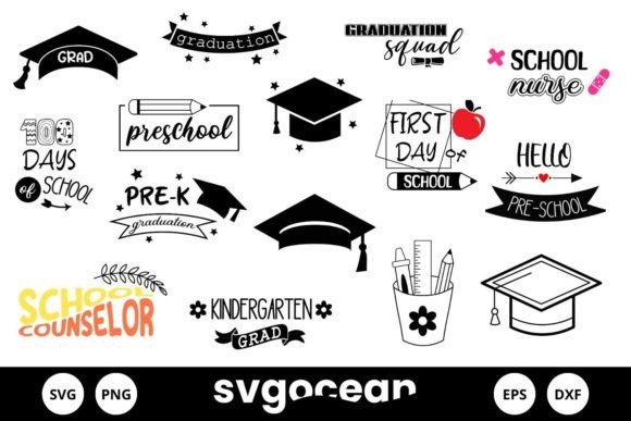 School SVG Bundle Clipart Silhouette: A Versatile Graphic Design Asset for Creative Publishers