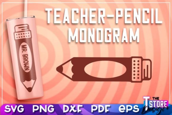 Teacher Pencil Monogram SVG Bundle Pen: A Creative Design for Crafts & Graphics