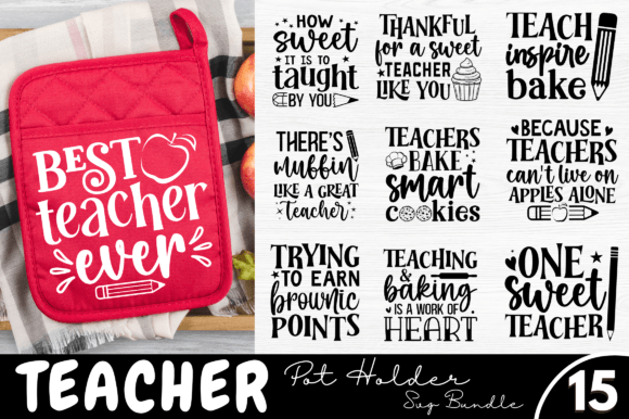 Teacher Pot Holders SVG Bundle: A Versatile Graphic Design Asset for Creative Publishers