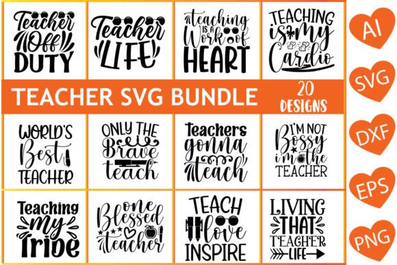 Teacher SVG Bundle Vol.8: A Versatile Graphic Design Asset for Crafts and Local Businesses